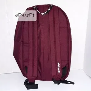 adidas | Bags | Adidas Trefoil Pocket Backpack Burgundy Nwt 